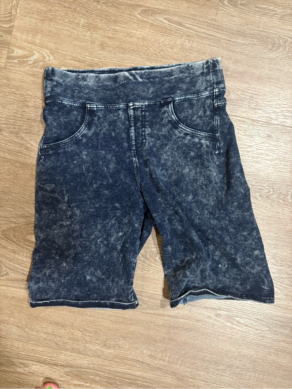 HUE  Acid Wash Blue Denim Shorts